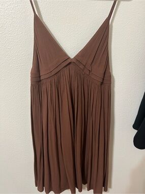 Women’s Aemi + Co Brown Spaghetti Strap V-Neck Dress